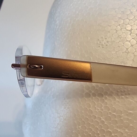 SILHOUETTE 7608 40 6057 17-140 Rimless Pink Beige Eyeglass Frame Plastic Oval - Picture 3 of 8